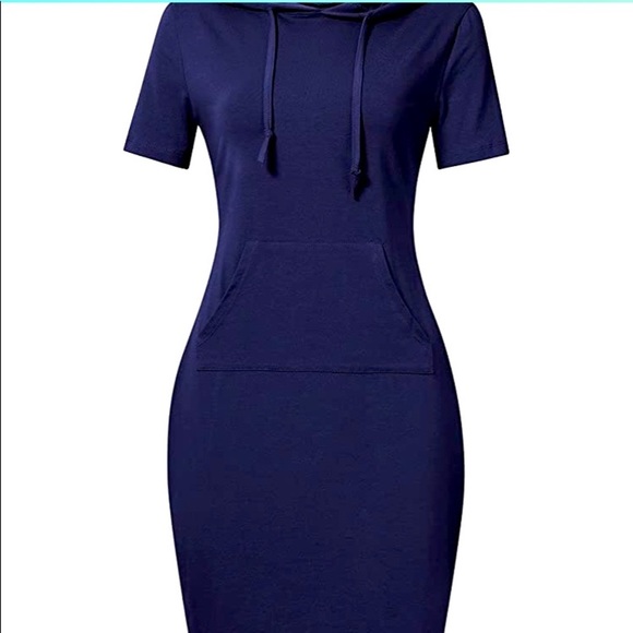*****Liked New***** Pullover Hoodie Dress with Pockets Knee Length - Picture 3 of 7